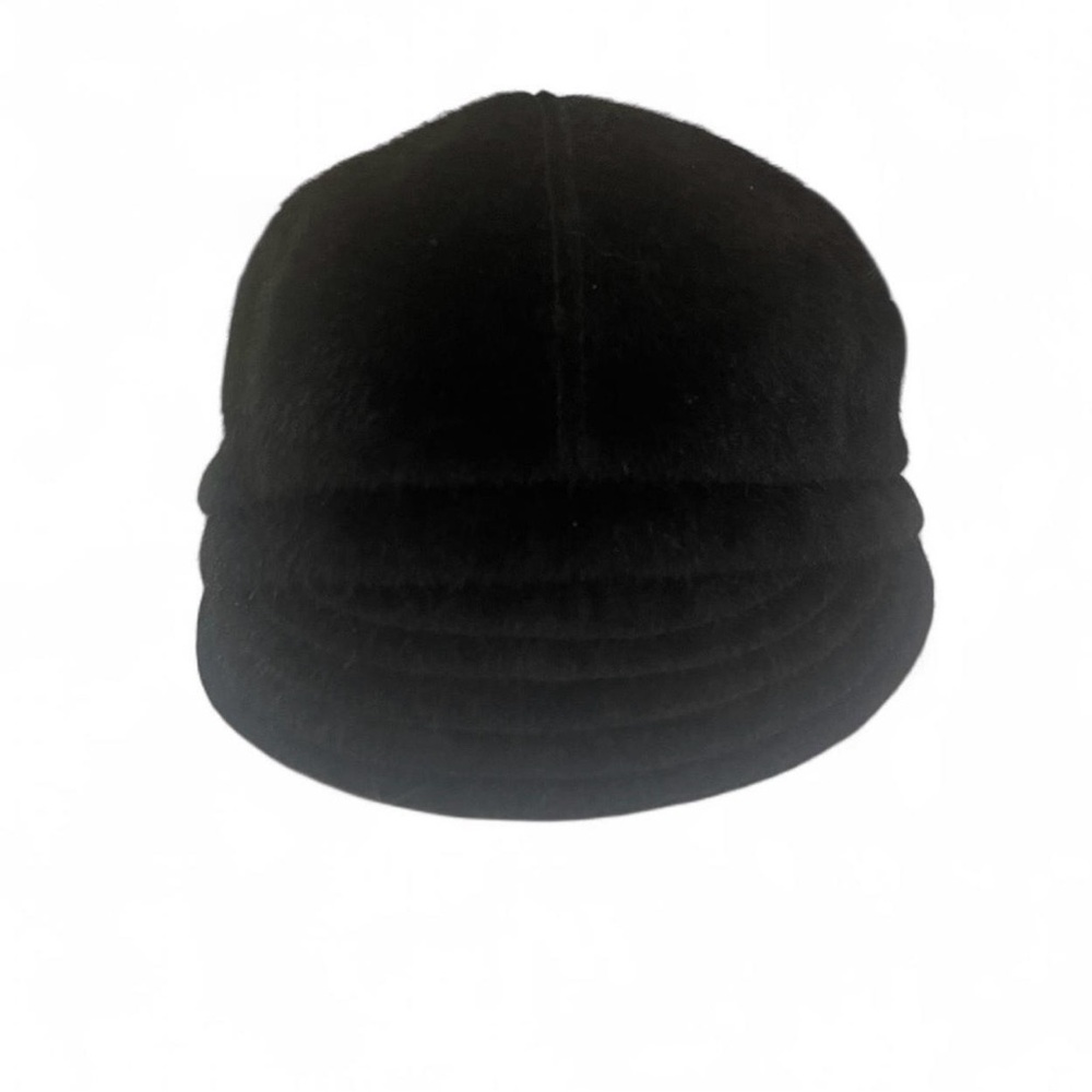Bebe Y2K Preppy Black Faux Fur Fuzzy Hat